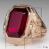 Red Gemstone Alloy Vintage Ring