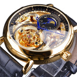 Elegante reloj impermeable geométrico de color dorado