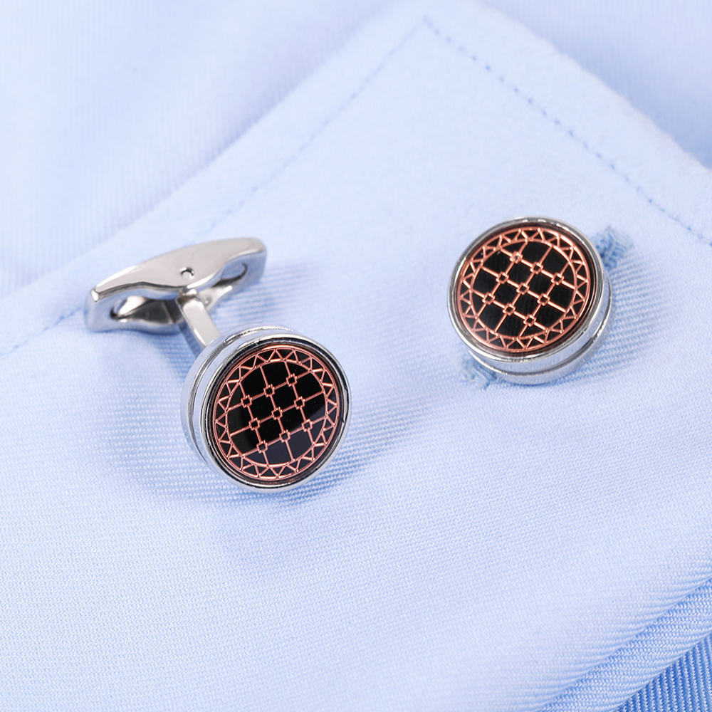 Mosaic Patterned Black Based Cufflinks