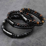 Natural Stones Leather Bracelet