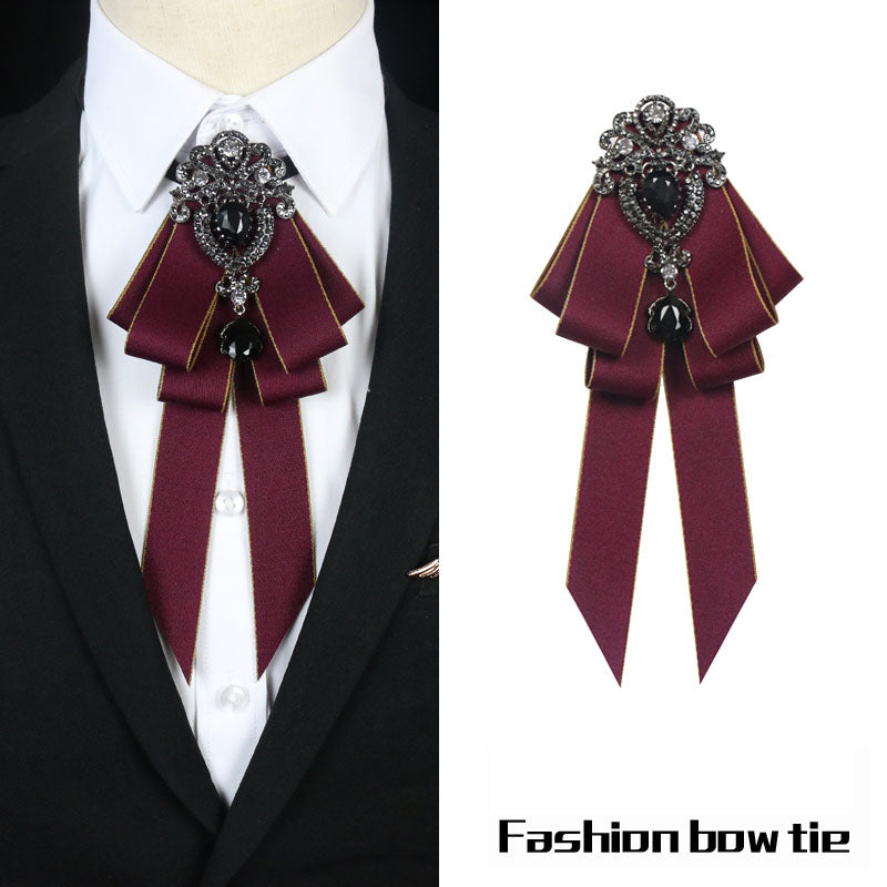 Charmed Rhinestone Brooch Multilayer Tie