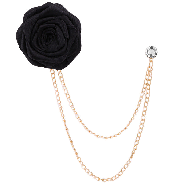 Broche de rosa y cadena