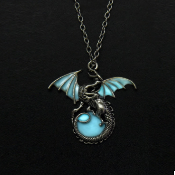 Ancient Dragon Pendant Chain Necklace
