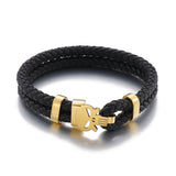 Skull Buckle Double Layer Leather Rope Bracelet