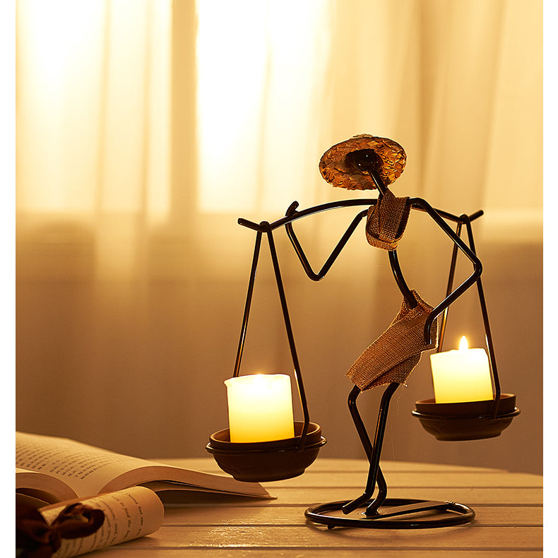 Traditional Water Bucket Craft Candlestick