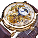 Elegante reloj impermeable geométrico de color dorado