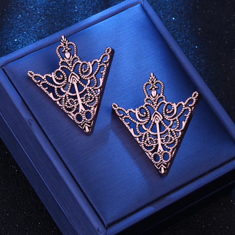 Luxury Alloy Geometric Triangle Collar Brooch