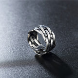 Minimalist Titanium Woven Pattern Ring