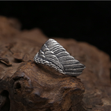 Punk Wings 925 Silver Adjustable Ring