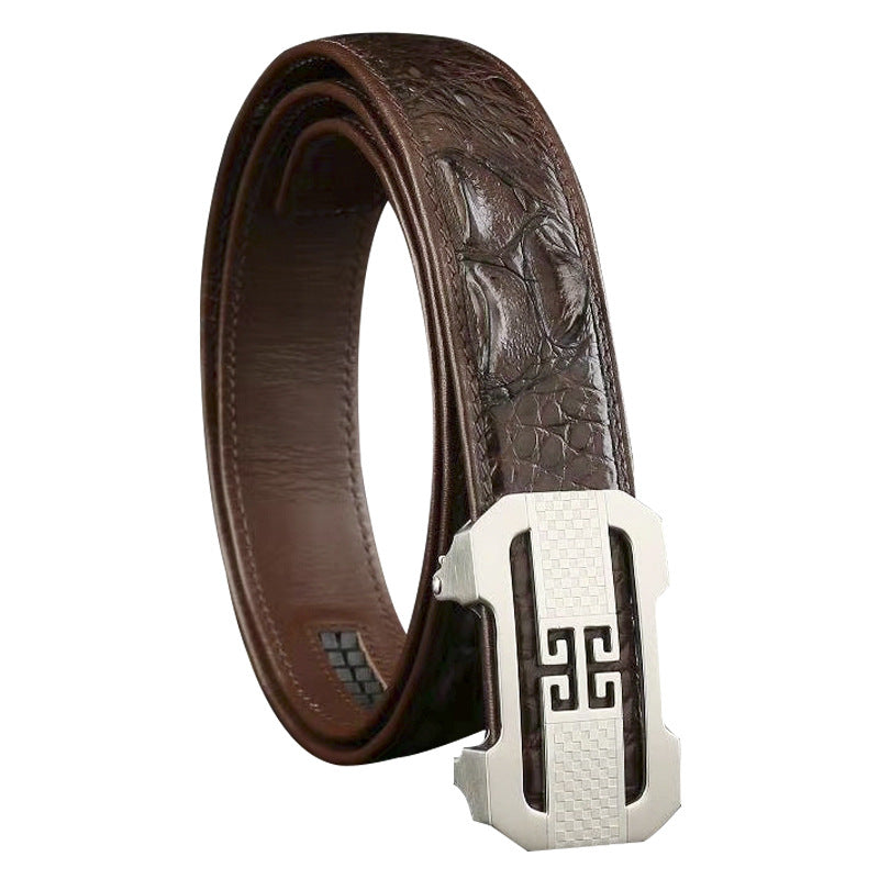 Anchor Buckle Geometric Leather Belt – Taraiga
