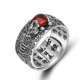 Ethnic Pixiu Mantra Heart Adjustable Ring