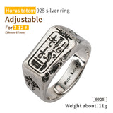 Ancient Egyptian Totem 925-Sterling Silver Adjustable Ring