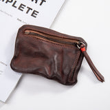 Retro Coin Purse PU Leather Zipper Wallet