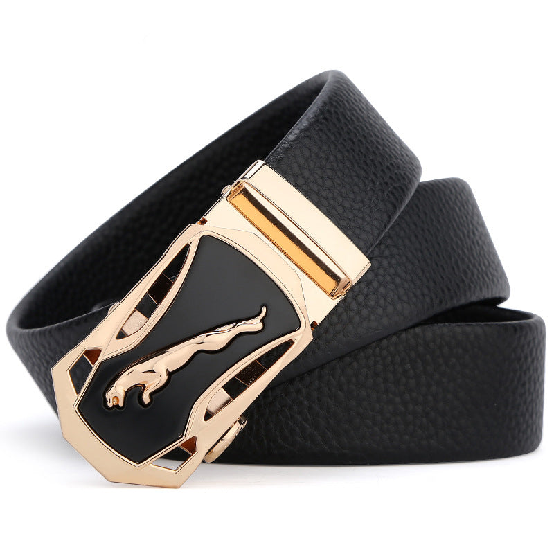Elegant Automatic Alloy Buckle Leather Belt