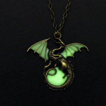 Ancient Dragon Pendant Chain Necklace