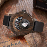 Reloj de cuero de madera multifuncional