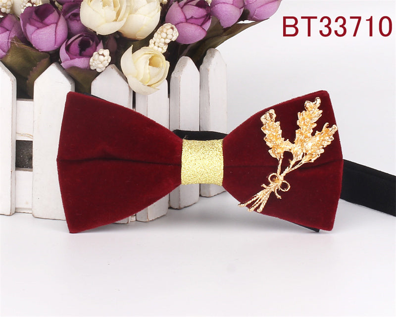 Metal Applique Red Bow Tie