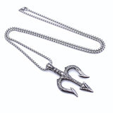 Retro Trident Titanium Steel Necklace