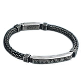 Geometric Pendant Silver Chain Bracelet