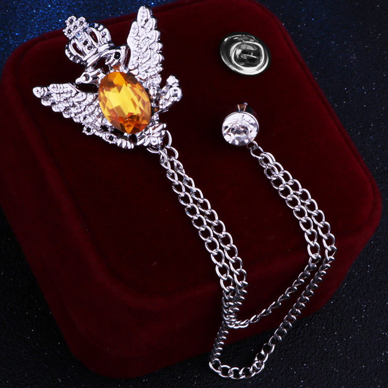 Retro Palace Style Rhinestone Chain Brooch