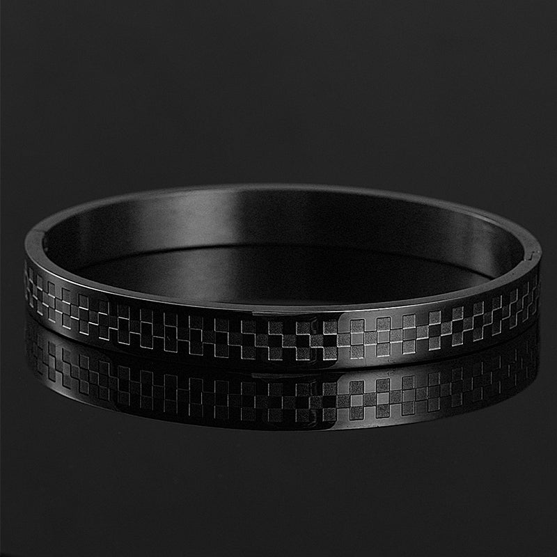 Pulsera de acero inoxidable a cuadros de color sólido