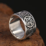 Ethnic Xuanwu Four Beast Silver Ring