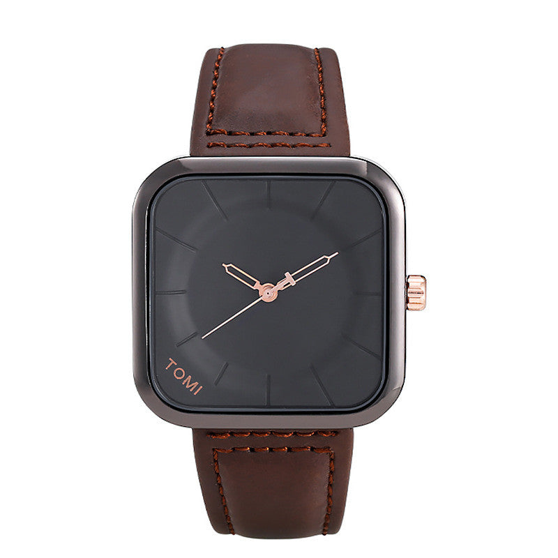 Minimalist Design Square Leather Watch