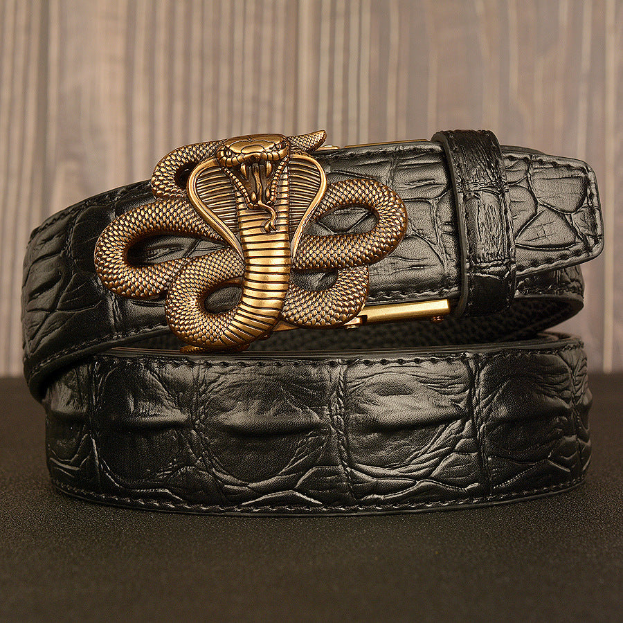 Animal Leather Buckle Belt