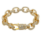 Oval Large Twist Chain Gold-Plated Bracelet