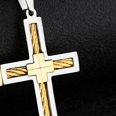 Geometric Titanium Steel Cross Necklace