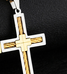 Geometric Titanium Steel Cross Necklace
