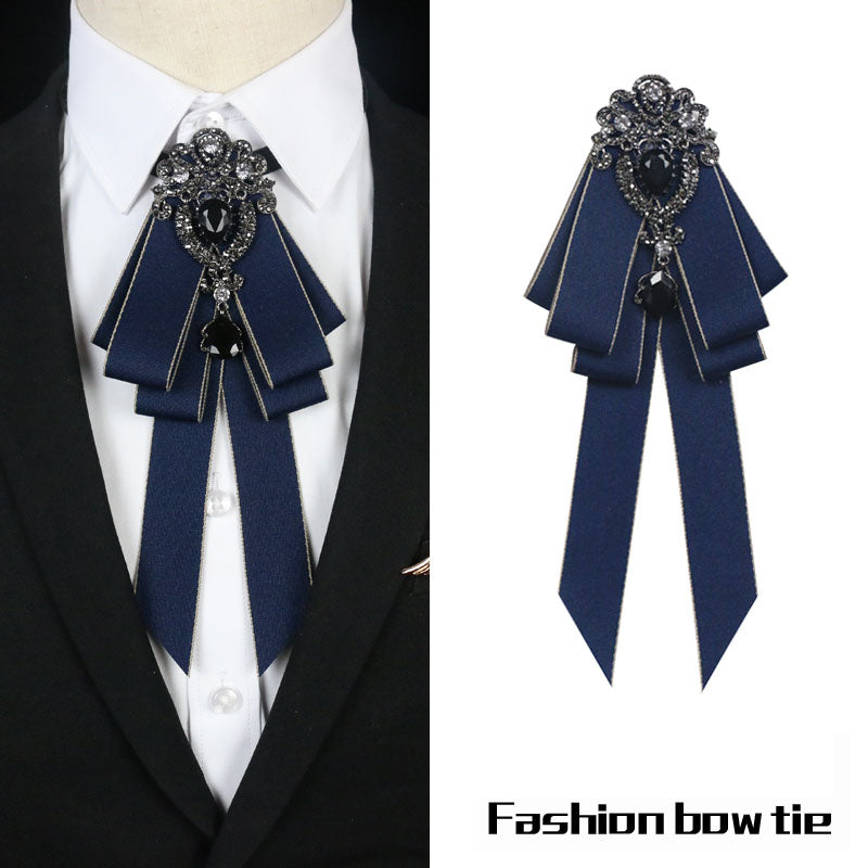 Charmed Rhinestone Brooch Multilayer Tie