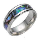Europe Stainless Steel Colored Shell Men Rings