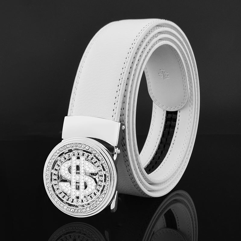 Luxury Rhinestone Buckle Dollars Pattern Belt