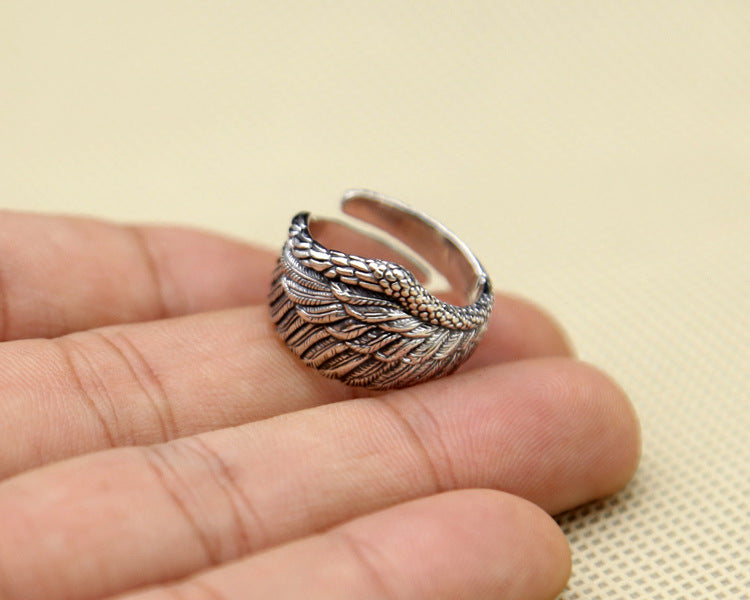 Sterling Silver Angel Wing Ring