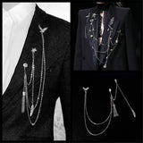Three Layers Chain Alloy Brooch