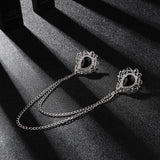 Alloy Raindrop Gemstone Design Chain Collar Brooch