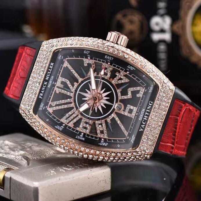 Square Rhinestone Rubber Watch