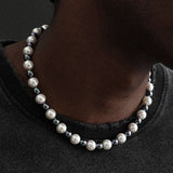 Kalung Black & White Beads