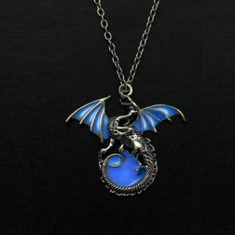 Ancient Dragon Pendant Chain Necklace