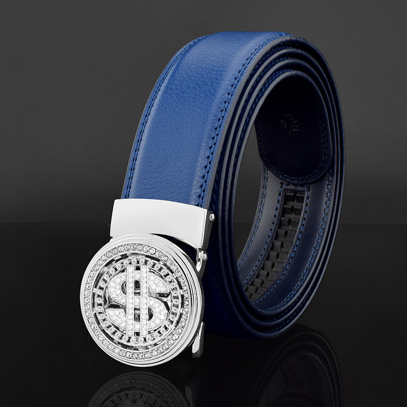 Luxury Rhinestone Buckle Dollars Pattern Belt