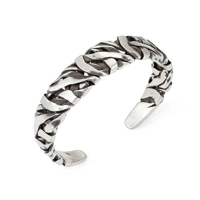 Pulsera Retro Nicho de Plata Tejida a Mano