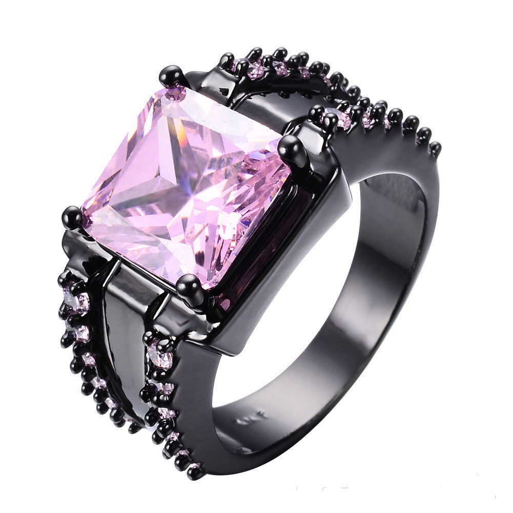 Retro Zircon Big Square Diamond Ring