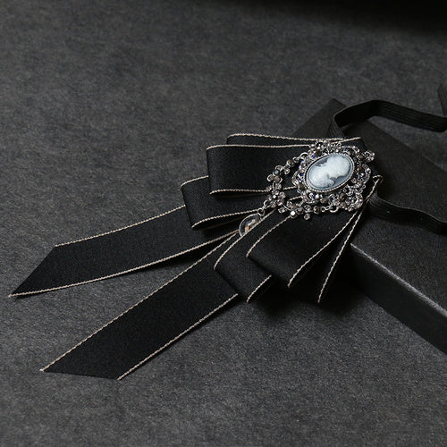 Charmed Rhinestone Brooch Multilayer Tie