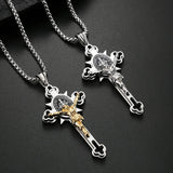 Retro Three-Dimensional Steel Cross Necklace
