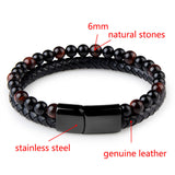 Natural Stones Leather Bracelet