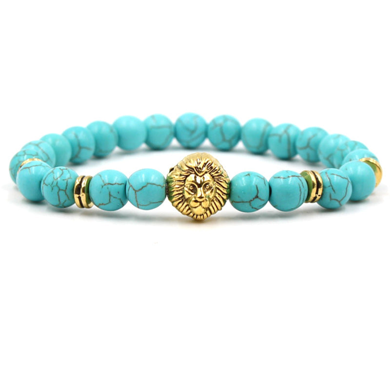 Pulsera de cuentas de piedra de león