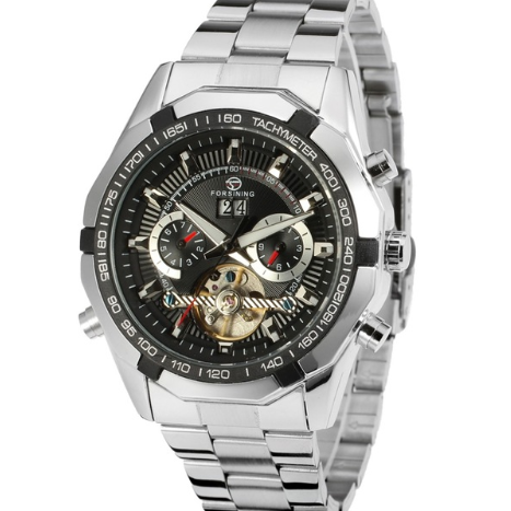 Reloj de vestir mecánico automático de acero inoxidable