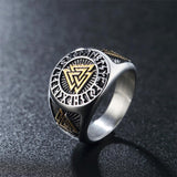 Mysterious Triangle Mantra Steel Rings