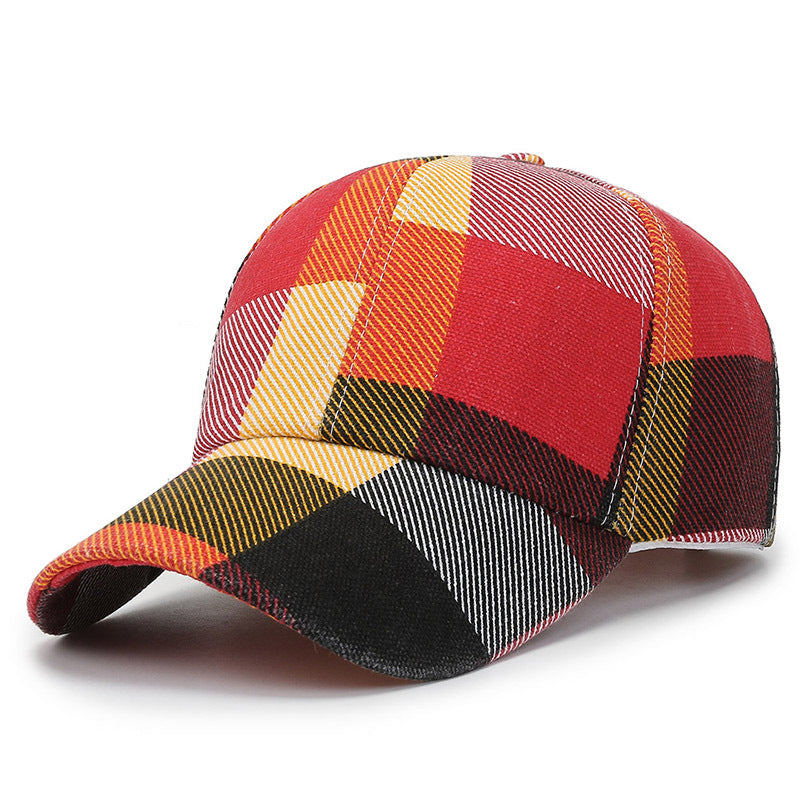 Gorra de lona a cuadros de colores